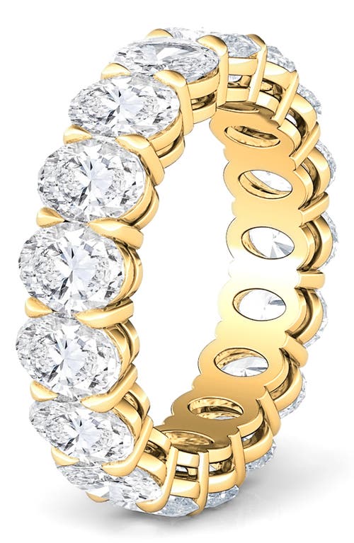 Hautecarat Oval Cut Lab Grown Diamond Eternity Band In Yellow Gold