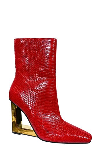 Ninety Union Fire Snip Toe Bootie In Red