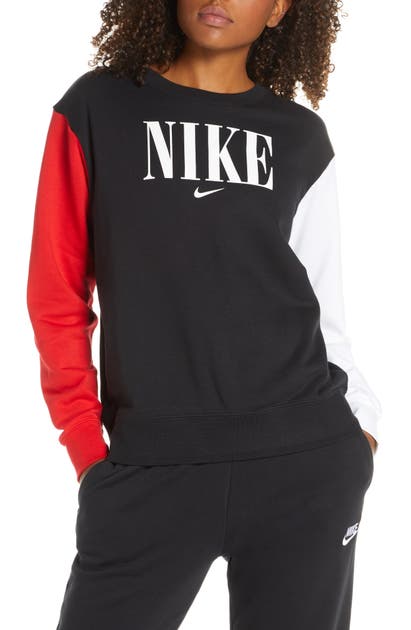nike red and white sweatshirt