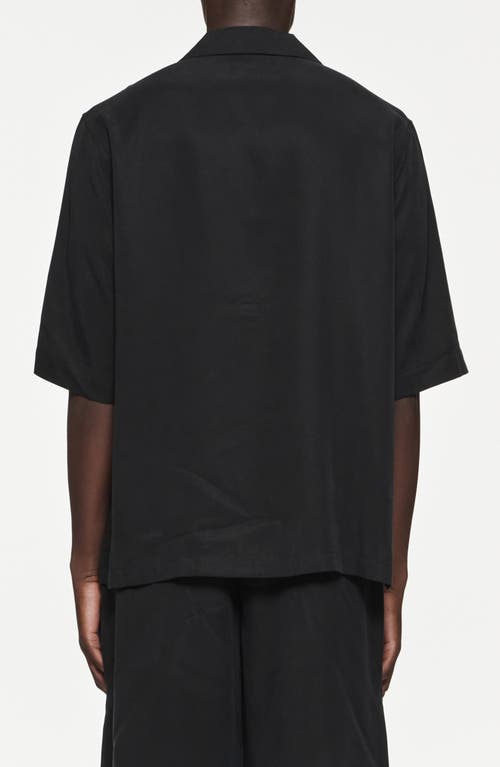 Shop Purple Brand Oversize Lyocell Camp Shirt In Black