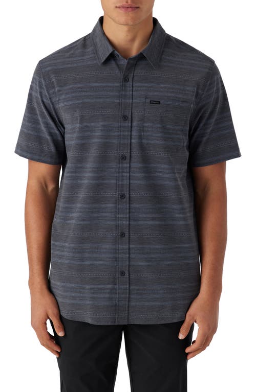 TRVLR Traverse Stripe UPF 50+ Button-Up Shirt in Black