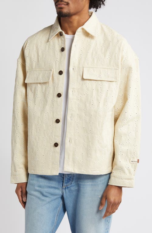 Legacy Eyelet Embroidered Button-Up Shirt in Bone