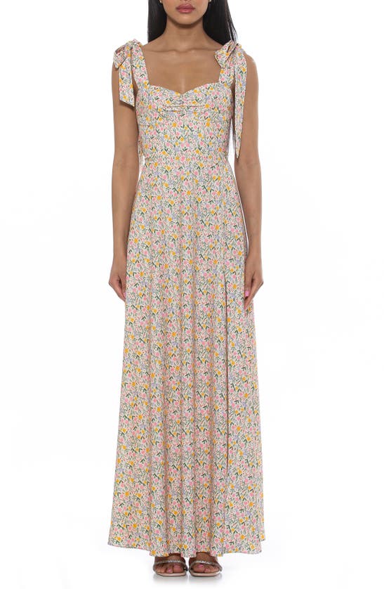 ALEXIA ADMOR ARYA SWEETHEART TIE STRAP MAXI DRESS