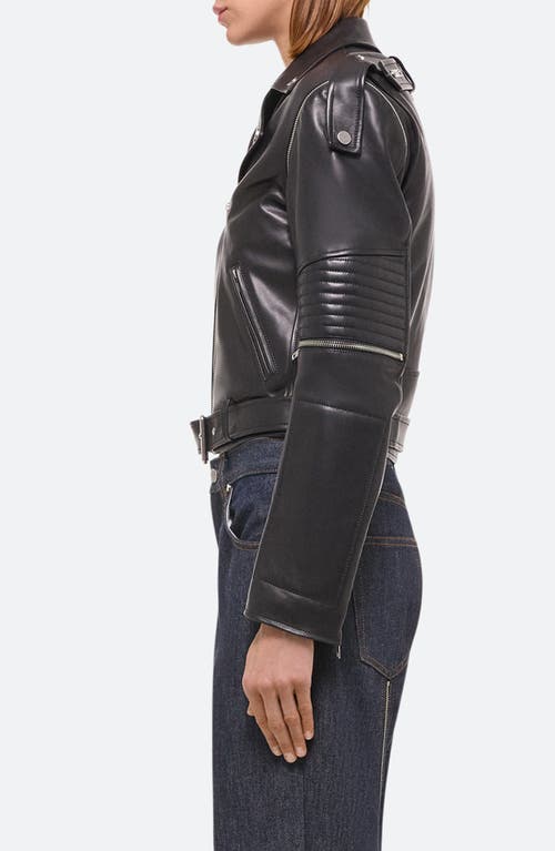 Shop Helmut Lang Astro Convertible Leather Moto Jacket In Black