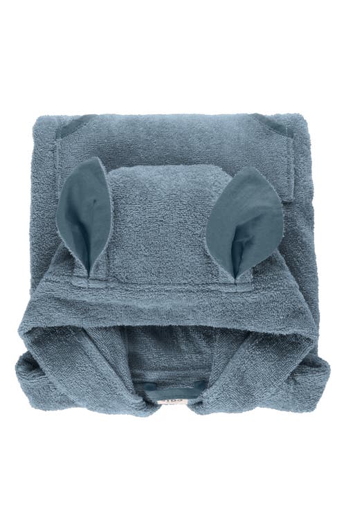 Bibs Kangaroo Hooded Bath Towel & Bath Mitrs Set In Petrol