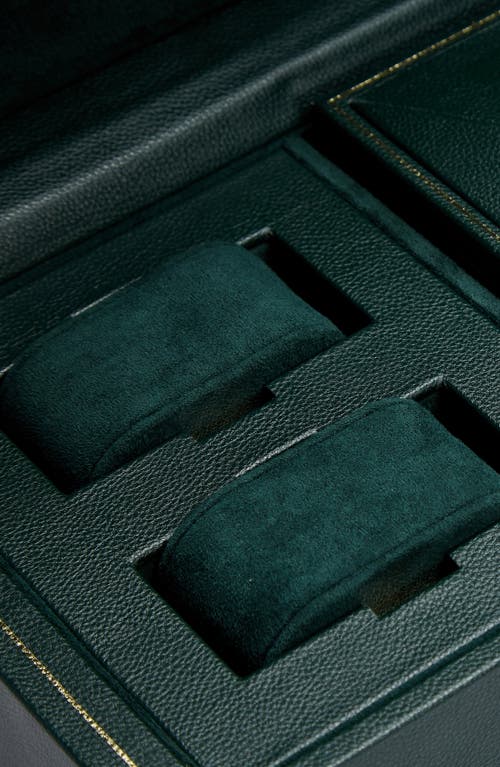 Wolf British Racing Green Triple Watch Winder & Case In Green