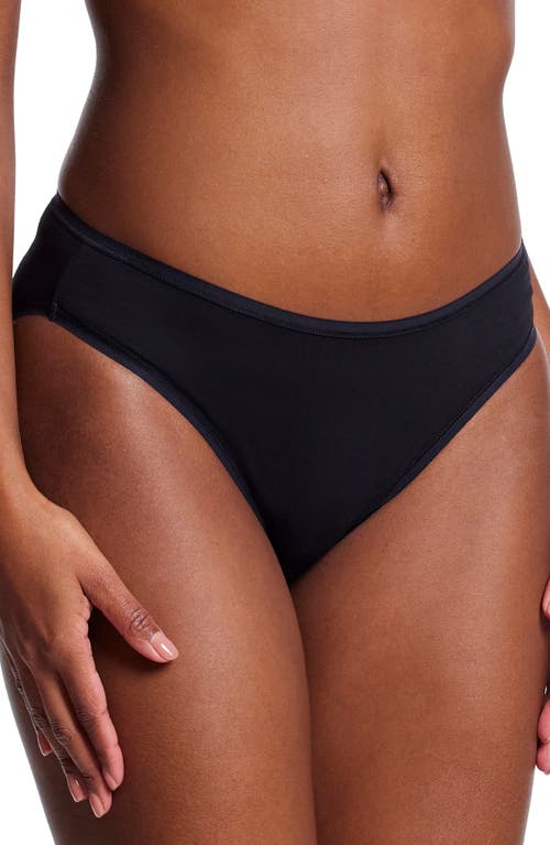 Hanky Panky Mid-rise Supima Cotton Bikini Briefs In Black