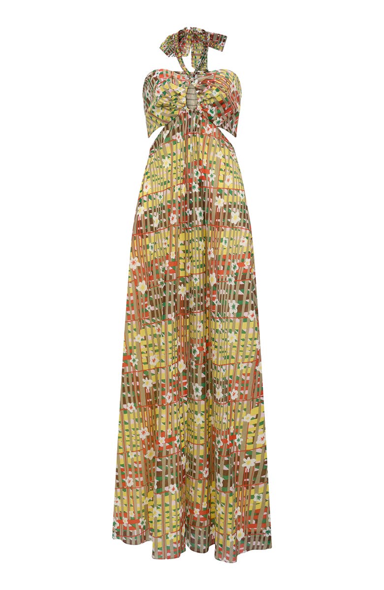 Diane von Furstenberg Ainslina Floral Check Cotton & Silk Maxi Dress ...