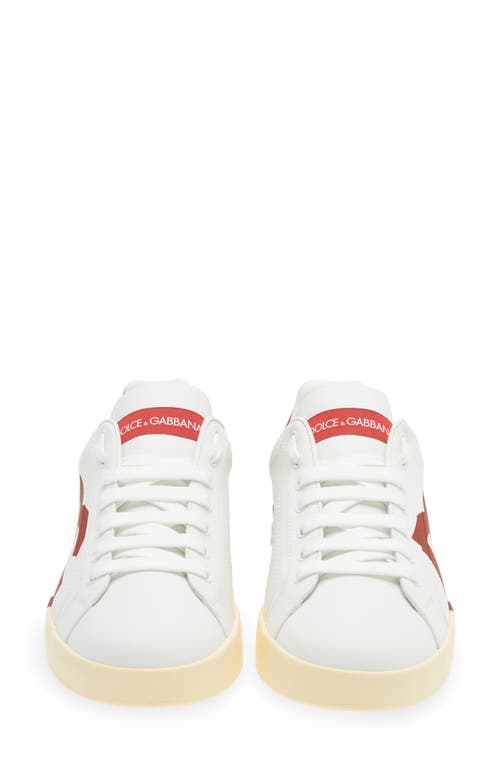 Shop Dolce & Gabbana Dolce&gabbana Portofino Sneaker In White/poppy