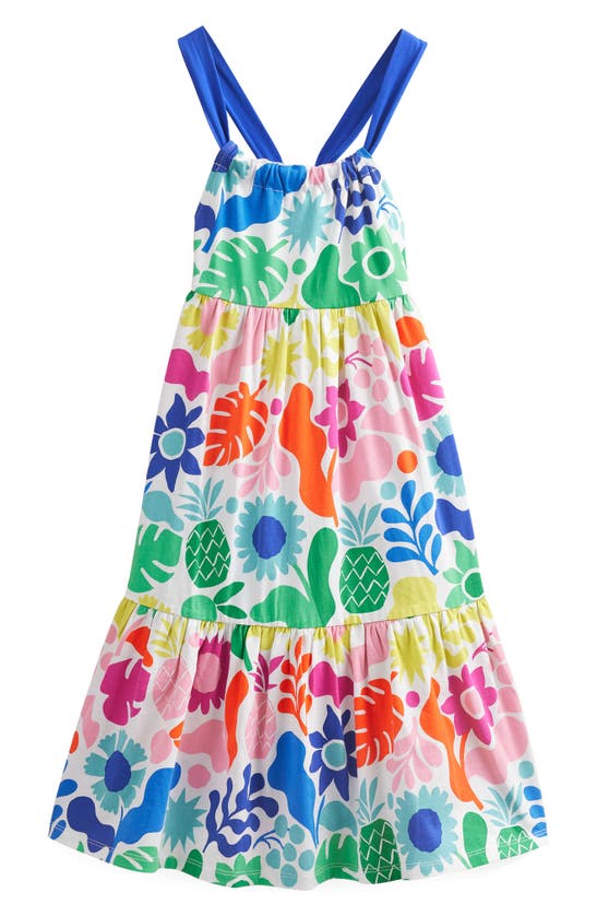 Boden Kids' Tiered Cotton Jersey Sundress In Multi Holiday Floral