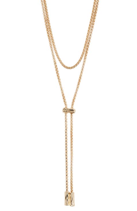 Layered Chain Y-Drop Necklace