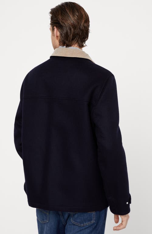 Shop Brunello Cucinelli Double Beaver Outerwear Jacket In Navy Blue