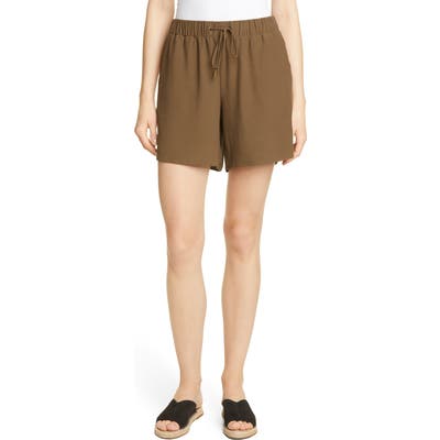 Eileen Fisher Drawstring Walking Shorts, Brown