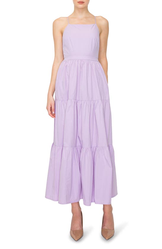Melloday Tiered Fit & Flare Maxi Dress In Lilac
