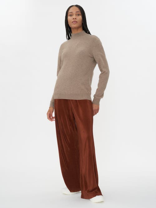 Gobi Cashmere Cashmere Mock Neck Sweater In Taupe