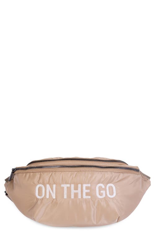 CHILDHOME On The Go Water Repellent Belt Bag in Puffer Beige at Nordstrom