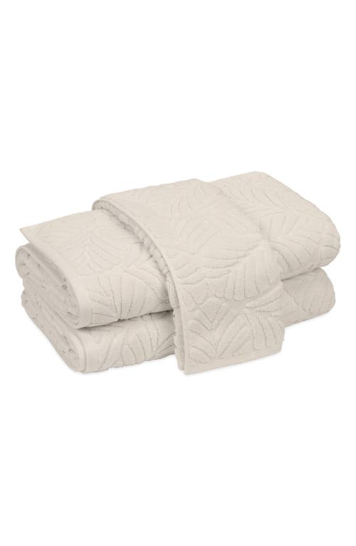 Matouk Sonia Leaf Jacquard Cotton Bath Towel in Ivory