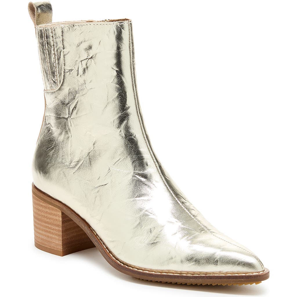 Kelsi Dagger Brooklyn Milly Pointed Toe Bootie In Washed Gold