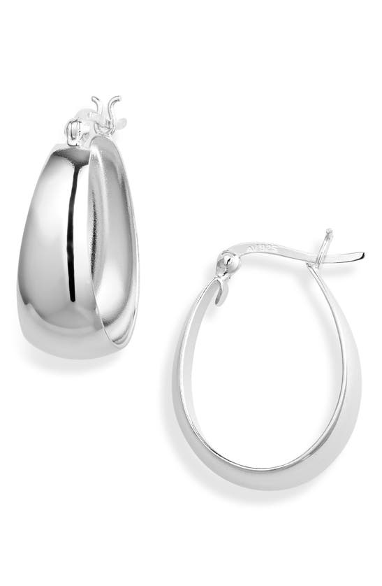 Shop Argento Vivo Sterling Silver Wide Hoop Earrings In Silver