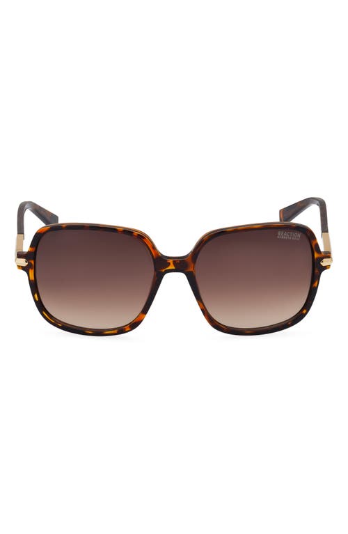 Shop Kenneth Cole 56mm Round Sunglasses In Dark Havana/gradient Brown