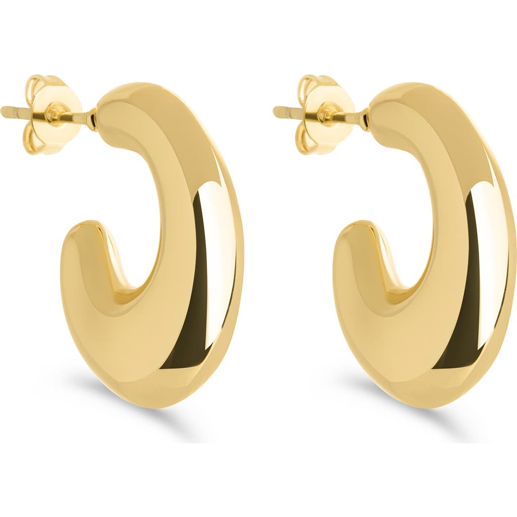 Sterling Forever Simone Tube Hoop Earrings In Gold