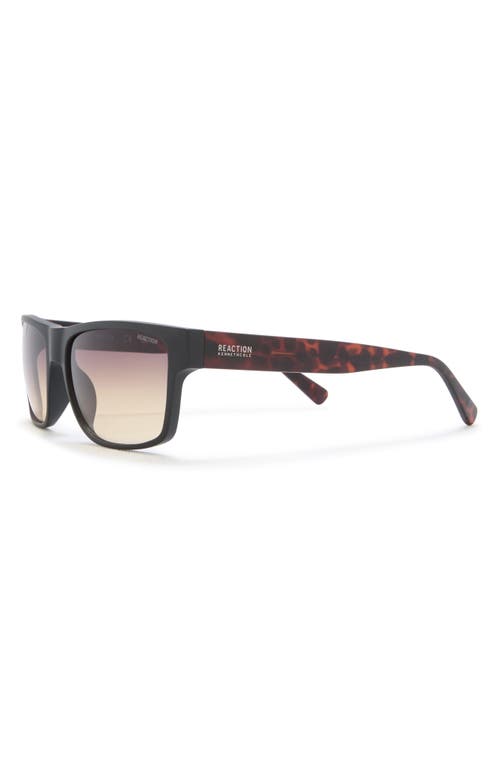 Shop Kenneth Cole 58mm Gradient Rectangular Sunglasses In Matte Black/gradient Smoke