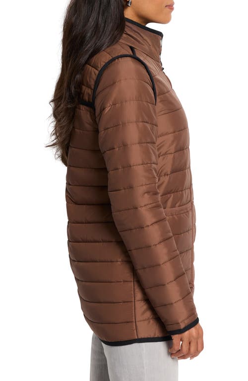 Shop Nic + Zoe Nic+zoe Allovette Reversible Quilted Jacket In Brown Multi