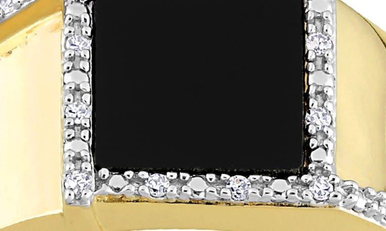 Shop Delmar Diamond & Onyx Ring In Black