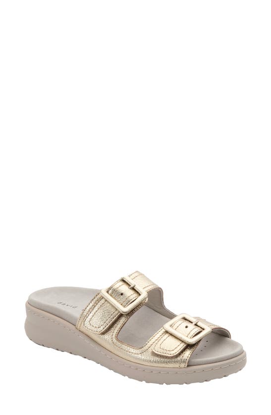 David Tate Frenchy Double Band Slide Sandal In Platinum