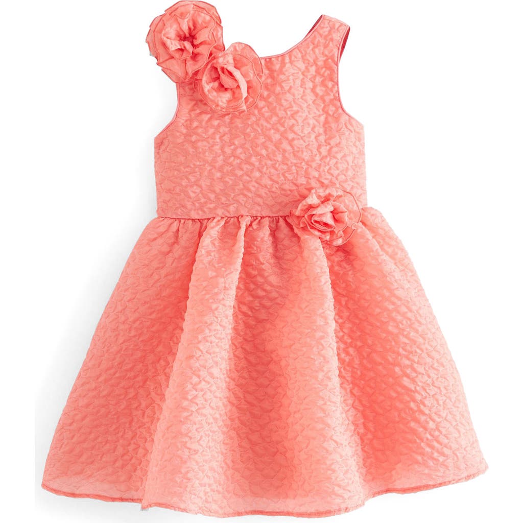 Shop Baker By Ted Baker Kids' Textured 3d Flower Dress In Apricot
