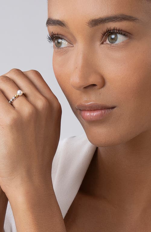 Lagos Sterling Silver & 18k Yellow Gold Luna Cultured Freshwater Pearl Ring In Silver/pearl