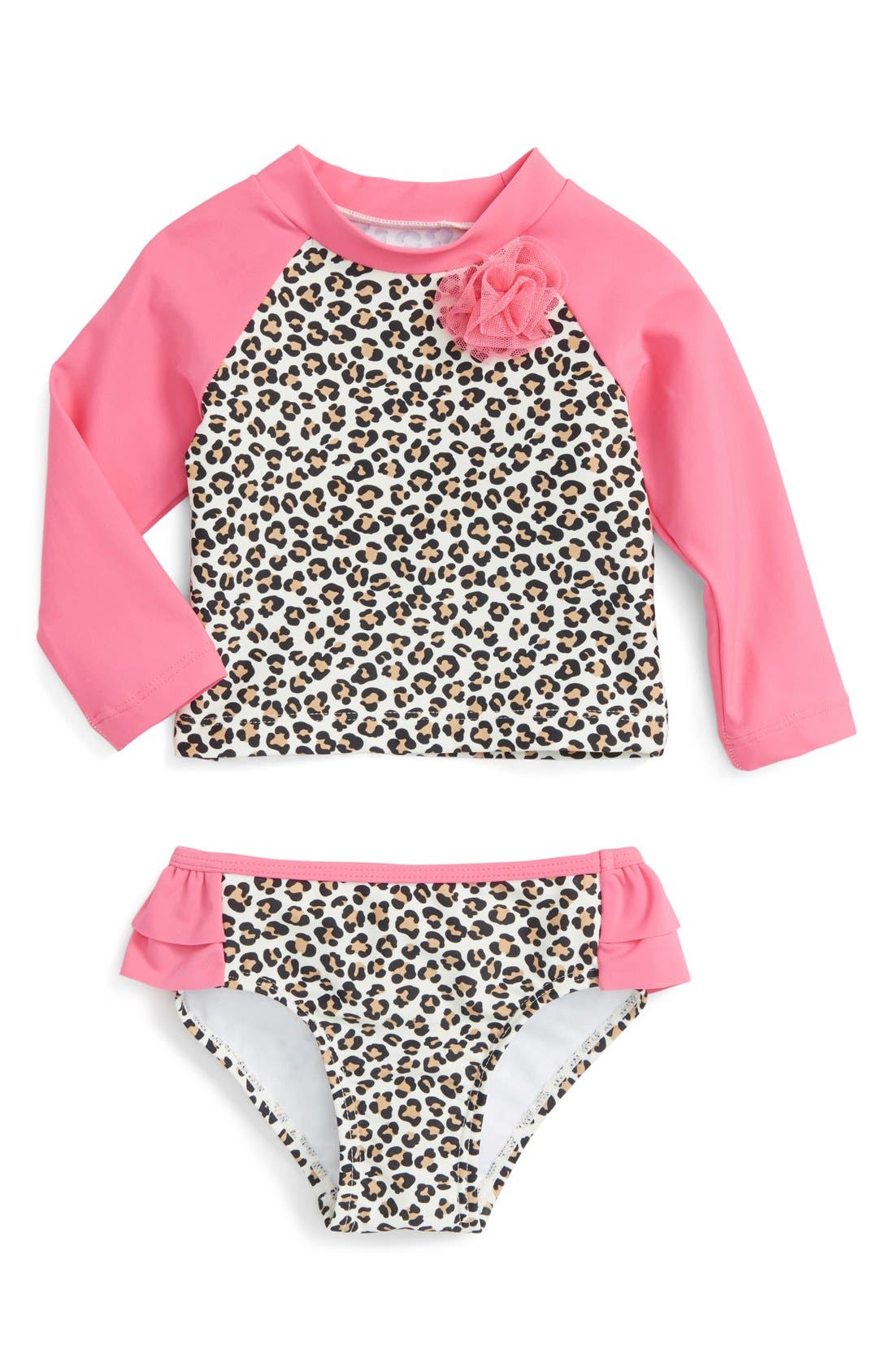 Little Me Cheetah Print TwoPiece Rashguard Swimsuit (Baby Girls