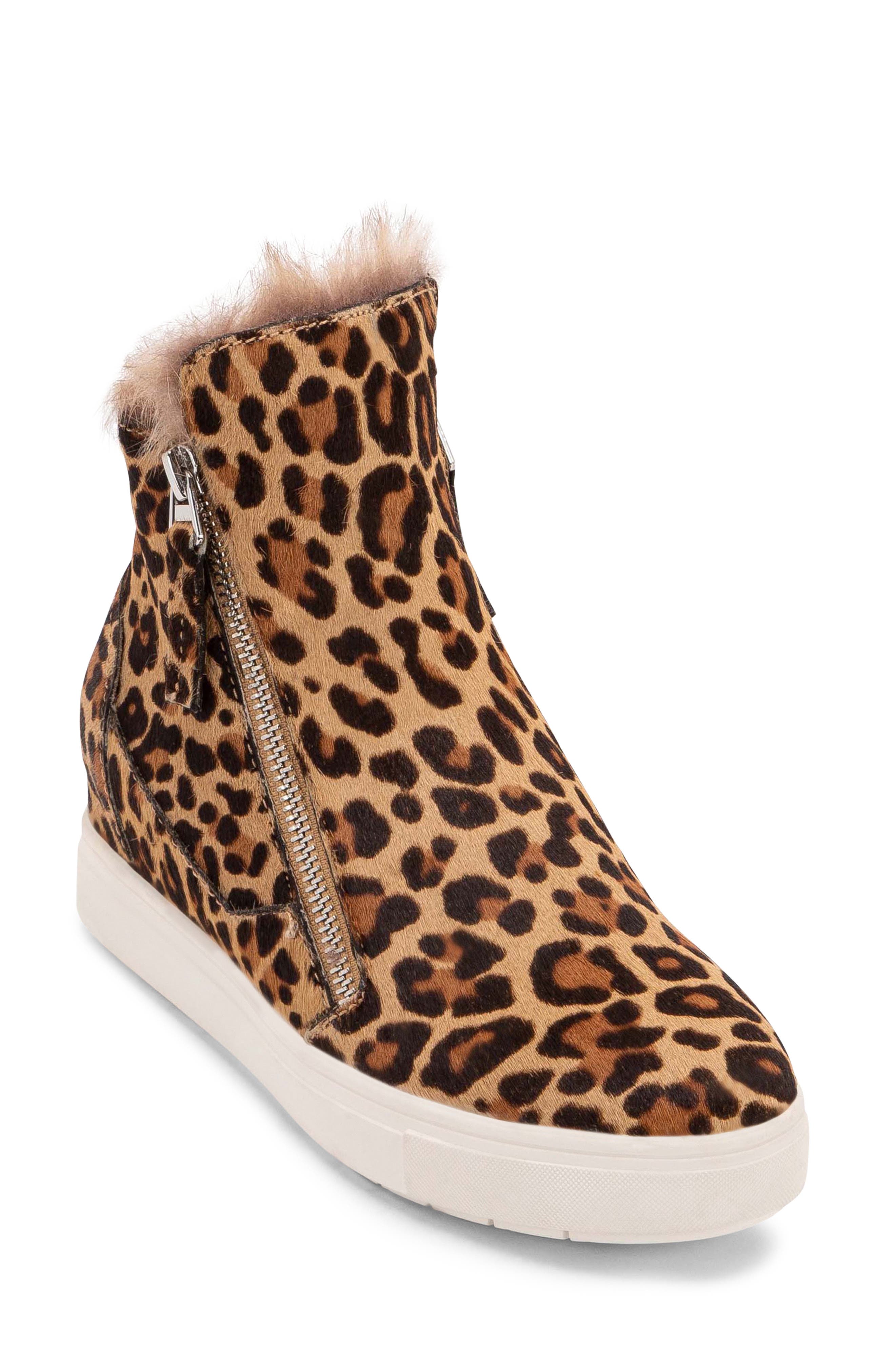 fur lined wedge sneakers