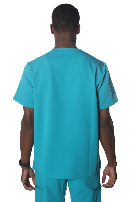Members Only Manchester 3-pocket Scrub Top In Teal