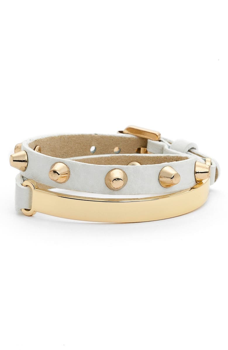 JULES SMITH Studded Wrap Bracelet, Main, color, YELLOW GOLD/WHITE