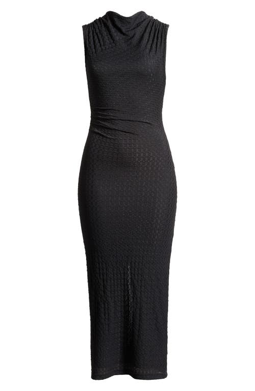 Shop Astr The Label Textured Cowl Neck Midi Dress In Black