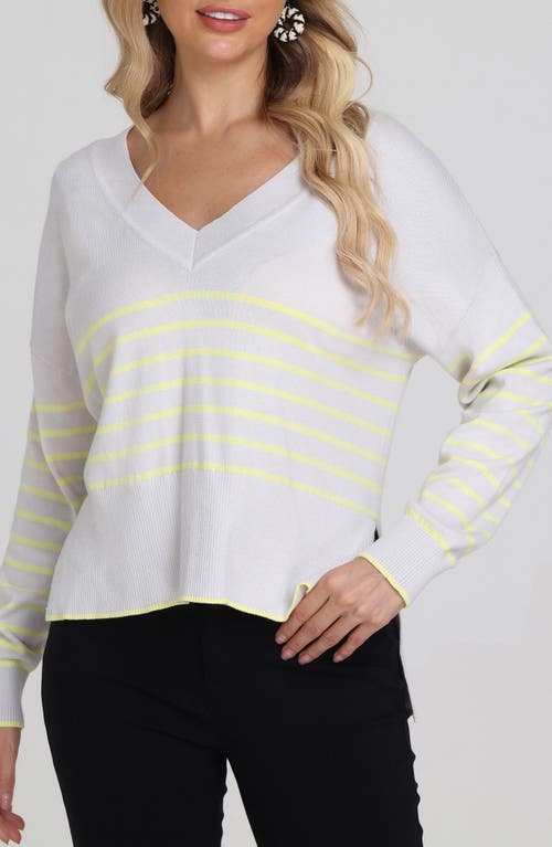 Noor Stripe Oversize Sweater in Silver Multi