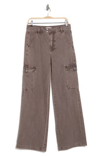 Pacsun Mid Rise Baggy Cargo Jeans In Gray