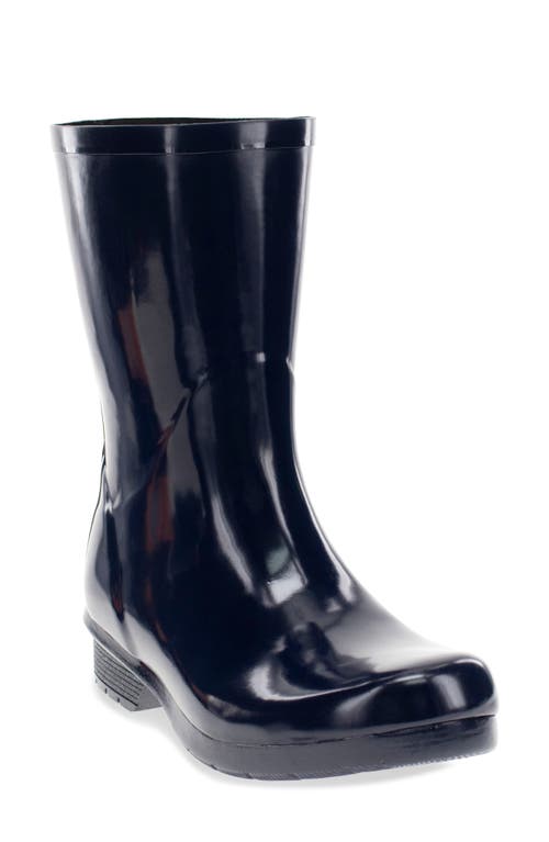 Polished Mid Rain Boot in Navy