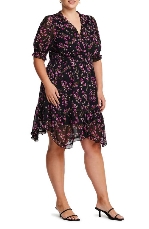 Shop Estelle Tulip Garden Dress In Black/pink