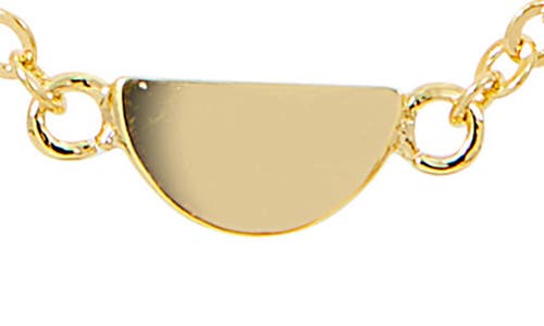Savvy Cie Jewels Half Moon Station Chain Necklace In Yellow Gold