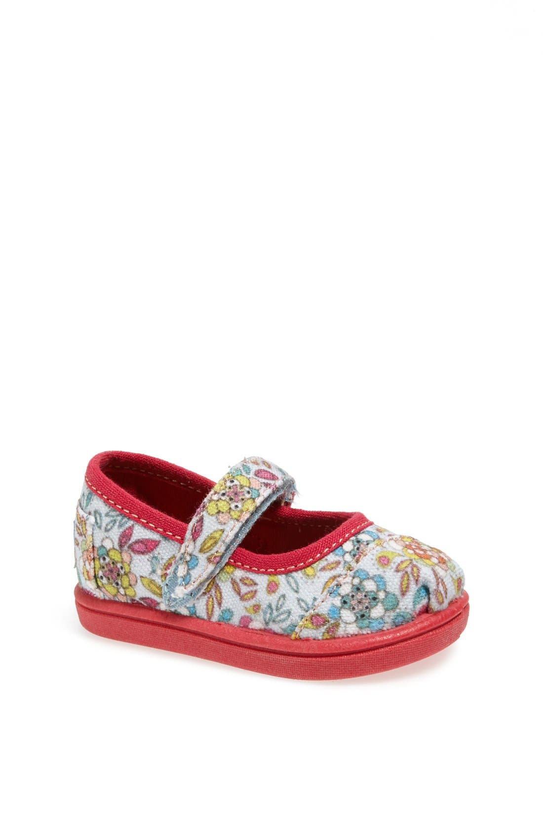 TOMS 'Tiny Inked Floral' Mary Jane Flat (Baby, Walker & Toddler) Nordstrom
