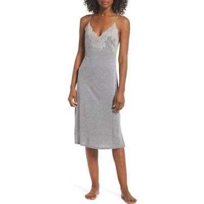 Natori Luxe Shangri-La Nightgown, Grey