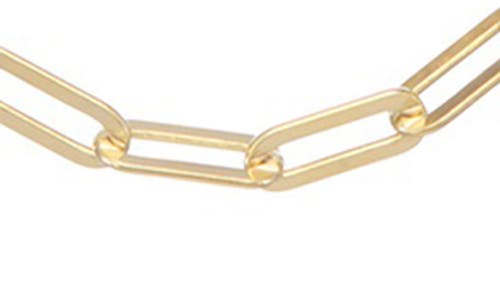 Fzn 14k Gold Plate Sterling Silver Paperclip Chain Necklace In Yellow Gold