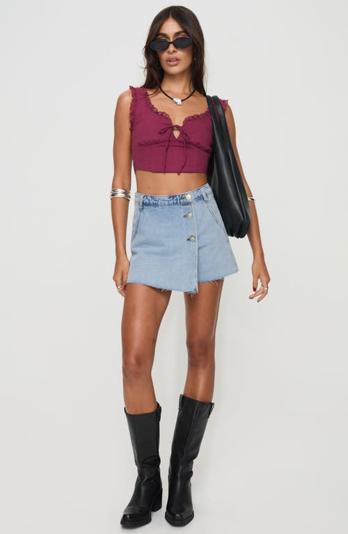 Princess Polly Josue Wrap Denim Skort In Light/pastel Blue