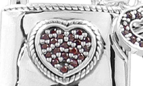 Samuel B. Sterling Silver & 18k Gold Garnet Lock & Key Pendant Necklace In Silver/red