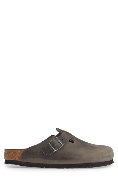 Birkenstock Mens Leather Slip On Slip-on Shoes In Basalt