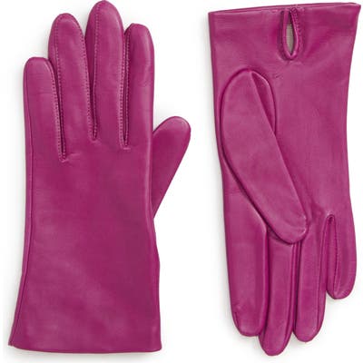 Nordstrom Lambskin Leather Gloves, Pink