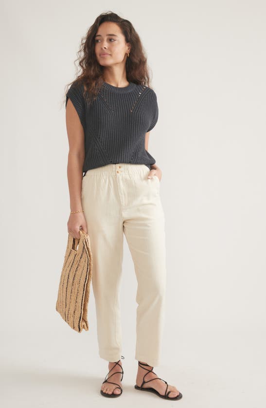 Shop Marine Layer Elle Relaxed Crop Pants In Fog