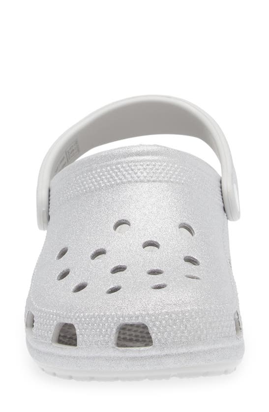 Shop Crocs Gender Inclusive Classic Glitter Clog In Silver Glitter